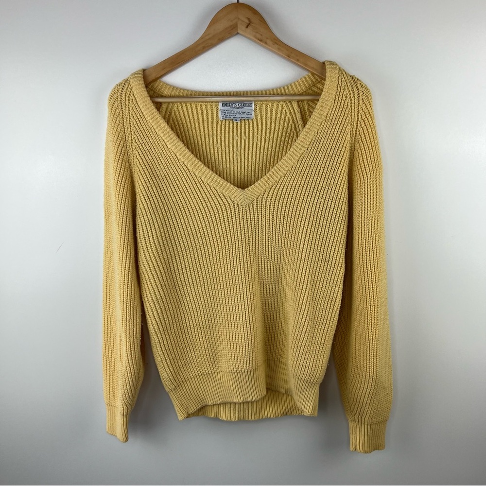 VINTAGE Butter Yellow Acrylic Sweater